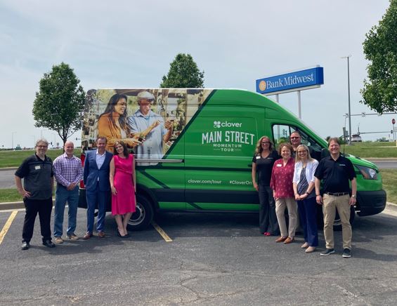 Bank Midwest hosts the Clover Main Street Van Tour